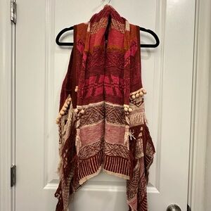 Moth Red and Brown Textured Women’s Vest